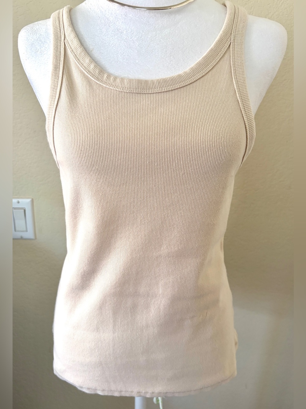 NUUDS Women's Ribbed Tank Top in Beige